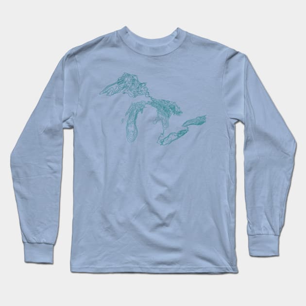 Great Lakes Long Sleeve T-Shirt by simplistictees